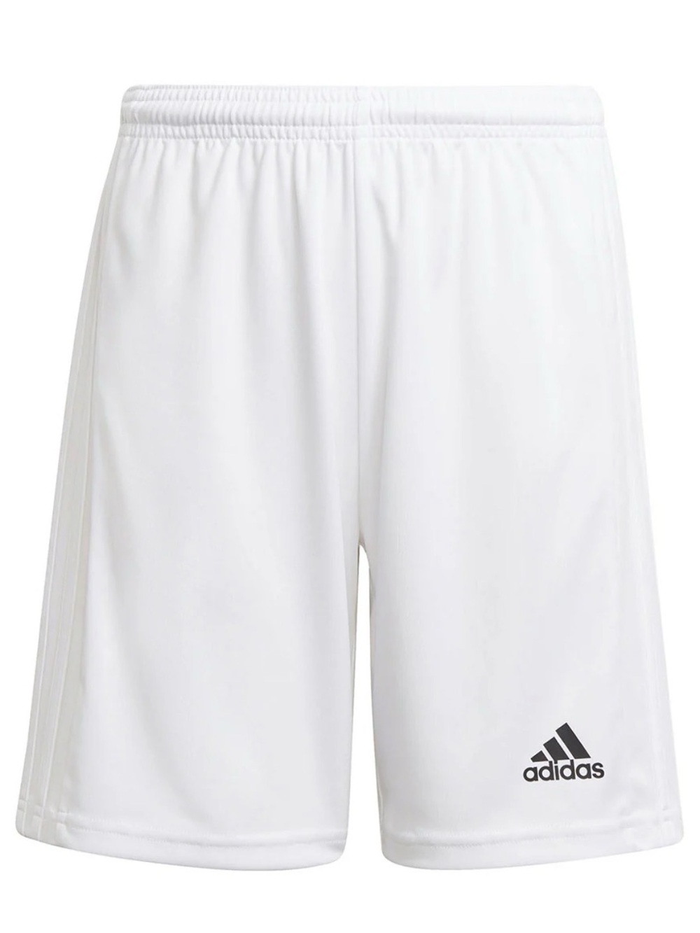 adidas White Athletic Soccer Shorts with Black Logo